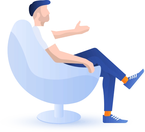 Professional discussing project