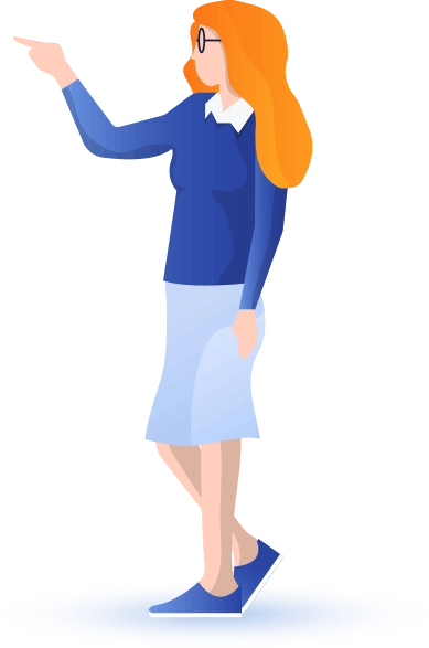 Person pointing to growth chart